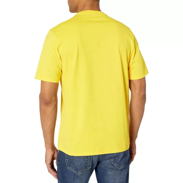 Amazon Essentials Mens RegularFit ShortSleeve Crewneck Pocket TShirt Pack of 2YellowLight Grey Heather