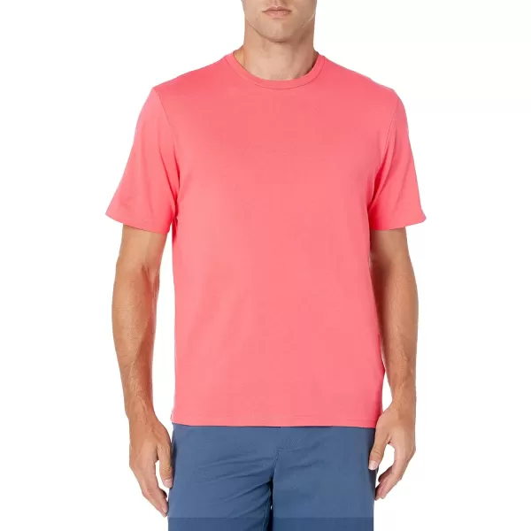 Amazon Essentials Mens RegularFit ShortSleeve Crewneck TShirt Pack of 22 Coral PinkDark Navy