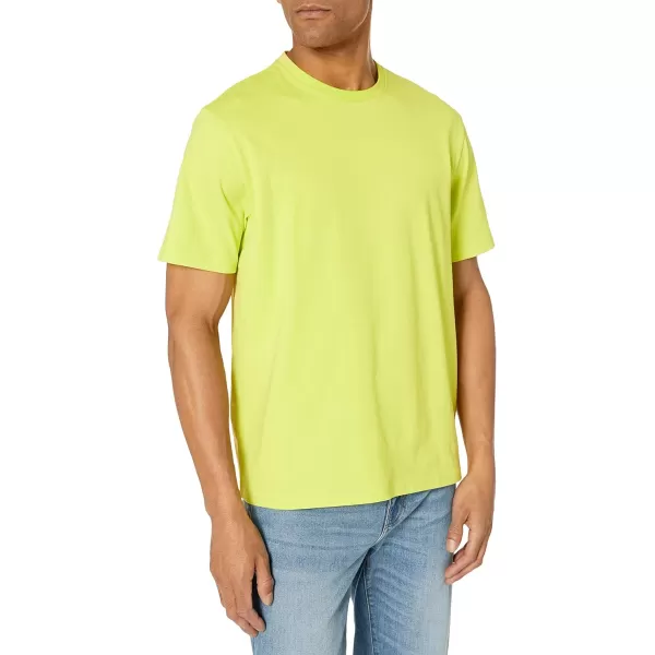 Amazon Essentials Mens RegularFit ShortSleeve Crewneck TShirt Pack of 22 Lime GreenDark Navy