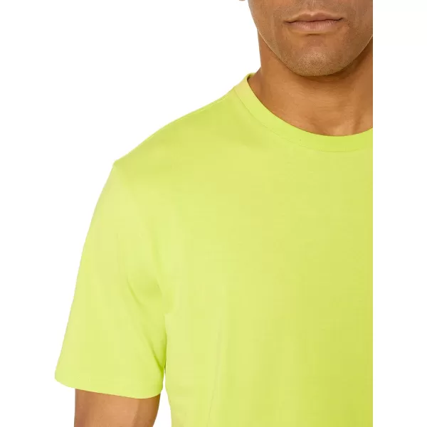 Amazon Essentials Mens RegularFit ShortSleeve Crewneck TShirt Pack of 22 Lime GreenDark Navy