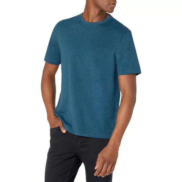 Amazon Essentials Mens RegularFit ShortSleeve Crewneck TShirt Pack of 22 Teal BlueCharcoal Heather