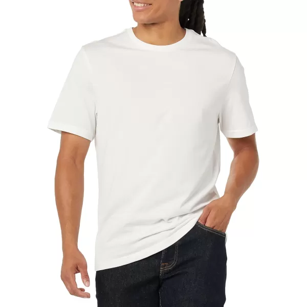 Amazon Essentials Mens RegularFit ShortSleeve Crewneck TShirt Pack of 2White