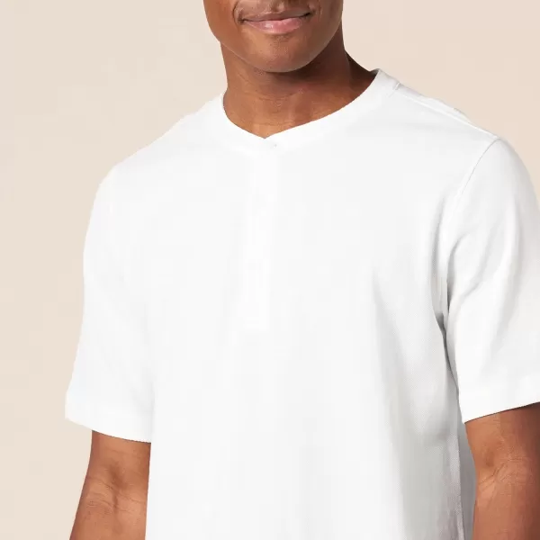 Amazon Essentials Mens RegularFit ShortSleeve Pique Henley Available in Big  Tall Pack of 2White