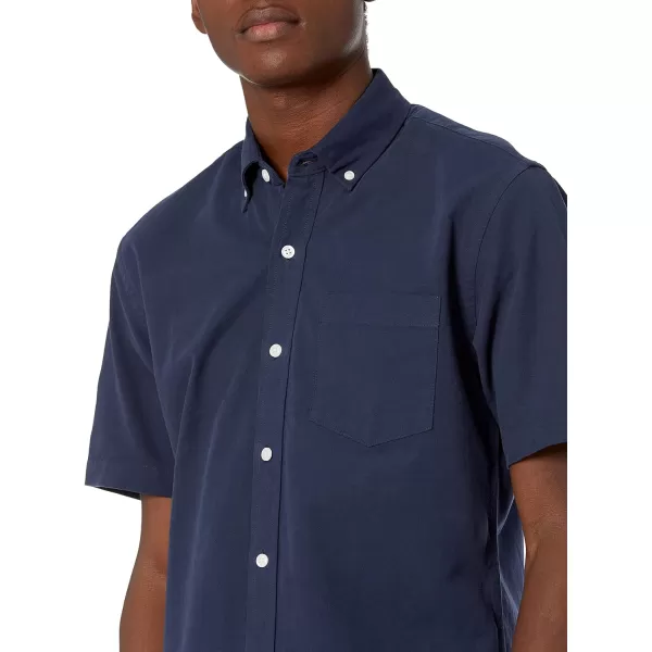 Amazon Essentials Mens RegularFit ShortSleeve Pocket Oxford ShirtNavy