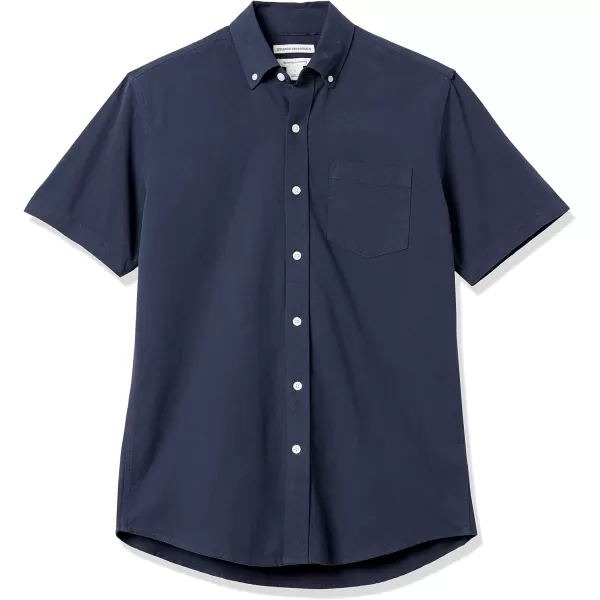 Amazon Essentials Mens RegularFit ShortSleeve Pocket Oxford ShirtNavy