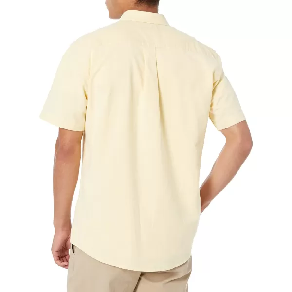 Amazon Essentials Mens RegularFit ShortSleeve Pocket Oxford ShirtYellow