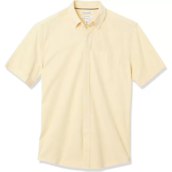 Amazon Essentials Mens RegularFit ShortSleeve Pocket Oxford ShirtYellow