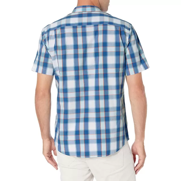 Amazon Essentials Mens RegularFit ShortSleeve Poplin ShirtBlue Checked