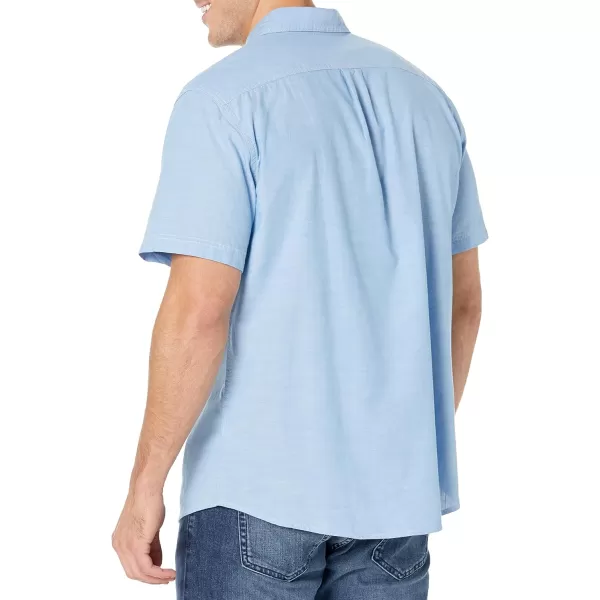 Amazon Essentials Mens RegularFit ShortSleeve Poplin ShirtLight Blue