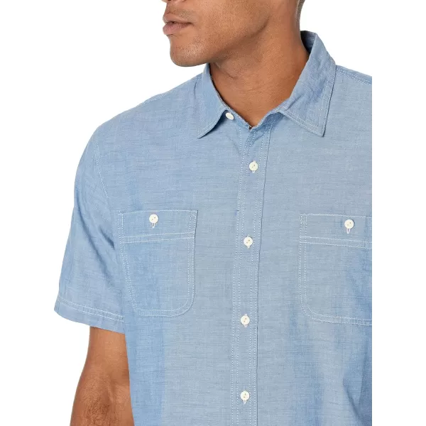 Amazon Essentials Mens RegularFit ShortSleeve Poplin ShirtMedium Blue