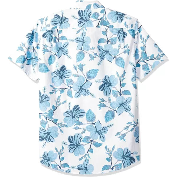 Amazon Essentials Mens RegularFit ShortSleeve Print ShirtBlue Floral Print