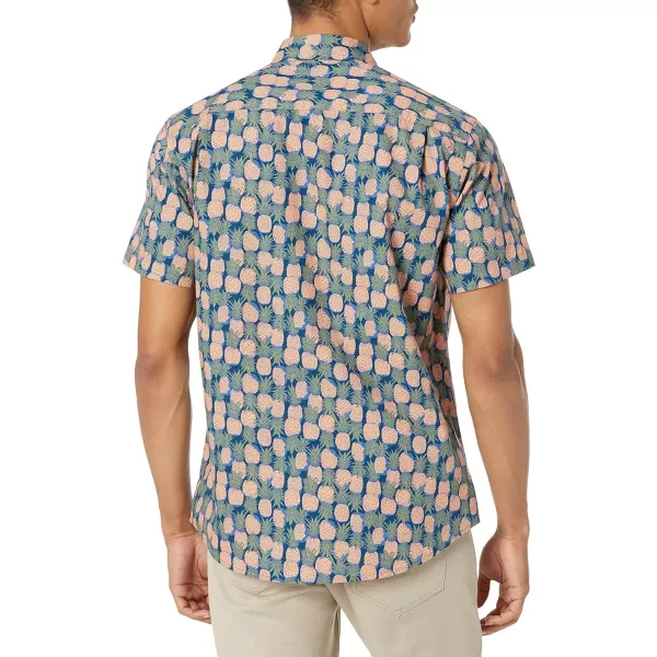 Amazon Essentials Mens RegularFit ShortSleeve Print ShirtPineapple