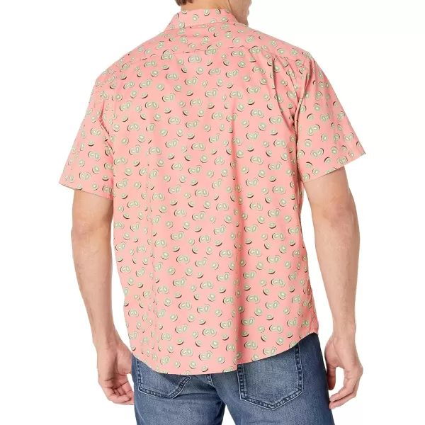 Amazon Essentials Mens RegularFit ShortSleeve Print ShirtPink Fruit