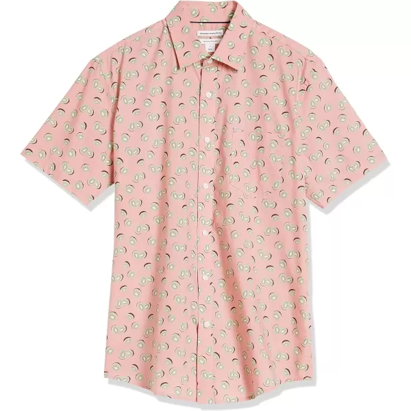 Amazon Essentials Mens RegularFit ShortSleeve Print ShirtPink Fruit