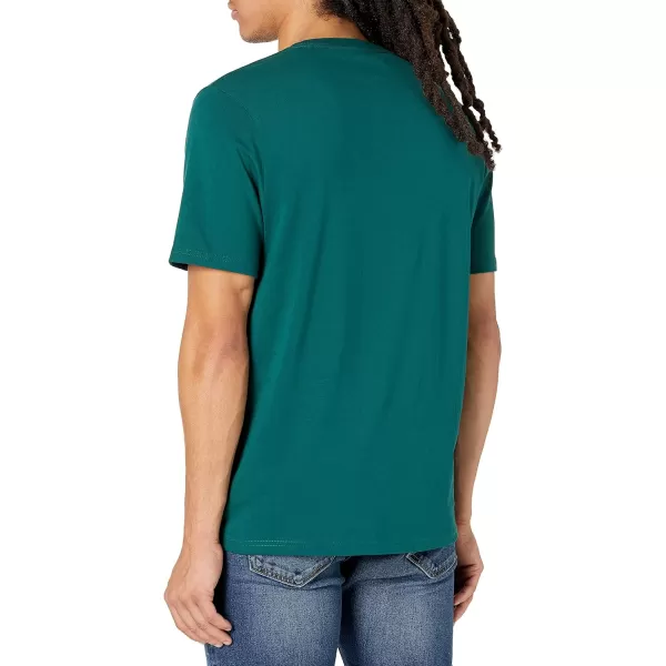 Amazon Essentials Mens RegularFit ShortSleeve VNeck Pocket TShirt Pack of 2Dark Green