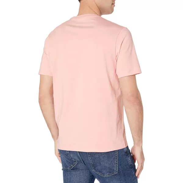 Amazon Essentials Mens RegularFit ShortSleeve VNeck Pocket TShirt Pack of 2Light PinkWhite