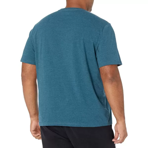 Amazon Essentials Mens RegularFit ShortSleeve VNeck Pocket TShirt Pack of 2Teal Blue