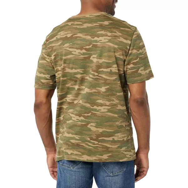 Amazon Essentials Mens RegularFit ShortSleeve VNeck TShirt Available in Big amp Tall Pack of 2BlackCamo Print