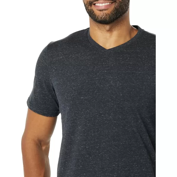 Amazon Essentials Mens RegularFit ShortSleeve VNeck TShirt Available in Big amp Tall Pack of 2BlackCharcoal Heather