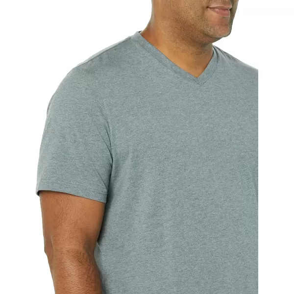 Amazon Essentials Mens RegularFit ShortSleeve VNeck TShirt Available in Big amp Tall Pack of 2Grey Heather