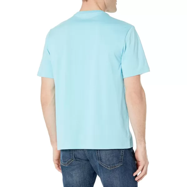 Amazon Essentials Mens RegularFit ShortSleeve VNeck TShirt Available in Big amp Tall Pack of 2Light Blue