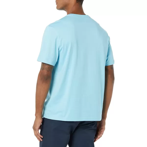 Amazon Essentials Mens RegularFit ShortSleeve VNeck TShirt Available in Big amp Tall Pack of 2Light BlueAqua Blue