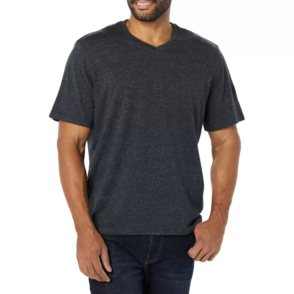 Amazon Essentials Mens RegularFit ShortSleeve VNeck TShirt Available in Big amp Tall Pack of 2NavyCharcoal Heather