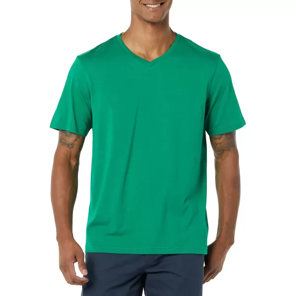 Amazon Essentials Mens RegularFit ShortSleeve VNeck TShirt Available in Big amp Tall Pack of 2NavyGreen