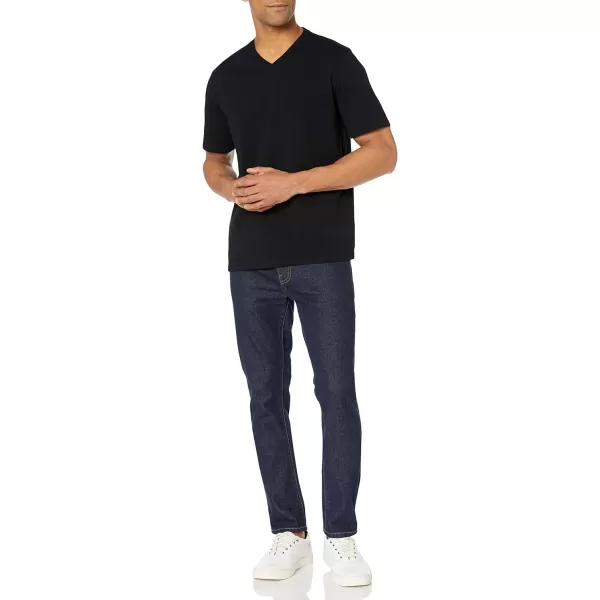 Amazon Essentials Mens RegularFit ShortSleeve VNeck TShirt Pack of 2BlackCharcoal Heather