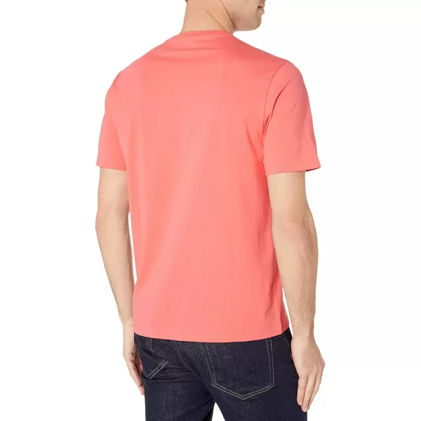 Amazon Essentials Mens RegularFit ShortSleeve VNeck TShirt Pack of 2Coral PinkDark Navy