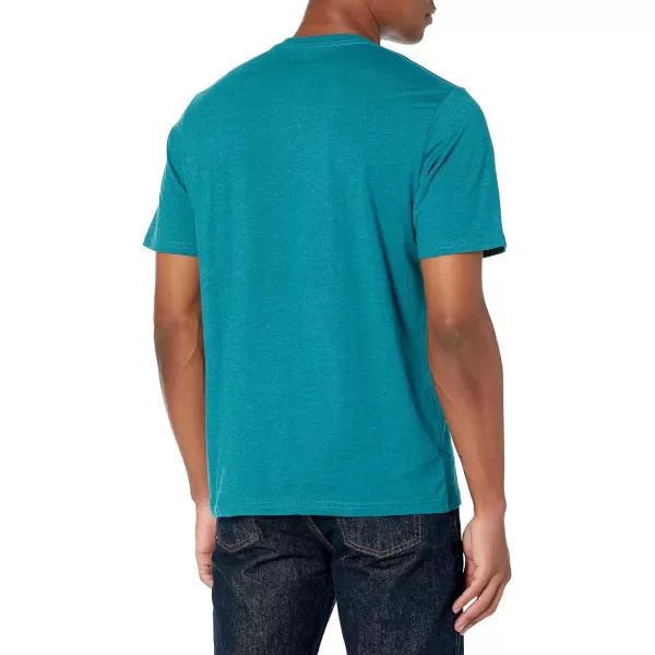 Amazon Essentials Mens RegularFit ShortSleeve VNeck TShirt Pack of 2Teal Blue