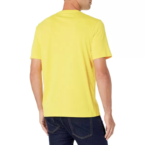 Amazon Essentials Mens RegularFit ShortSleeve VNeck TShirt Pack of 2YellowLight Grey Heather