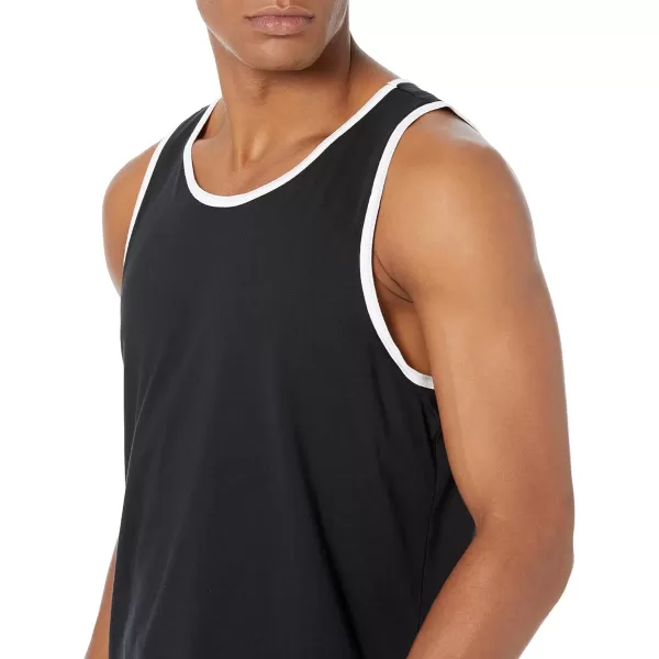 Amazon Essentials Mens RegularFit Tank TopBlackWhite