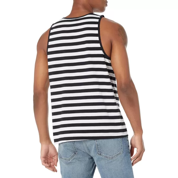 Amazon Essentials Mens RegularFit Tank TopBlackWhite Stripe