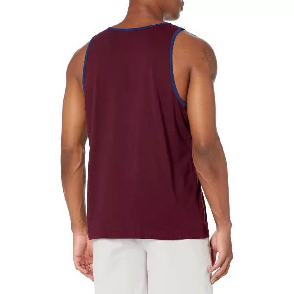 Amazon Essentials Mens RegularFit Tank TopBlue Burgundy