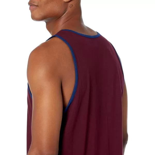 Amazon Essentials Mens RegularFit Tank TopBlue Burgundy