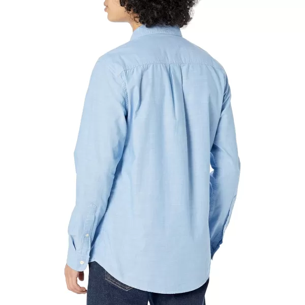 Amazon Essentials Mens Regularfit LongSleeve Chambray ShirtLight Blue