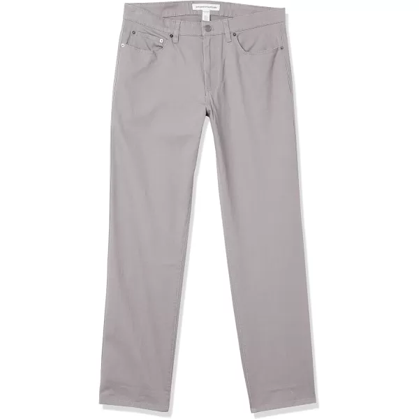 Amazon Essentials Mens RelaxedFit 5Pocket Stretch Twill PantLight Grey