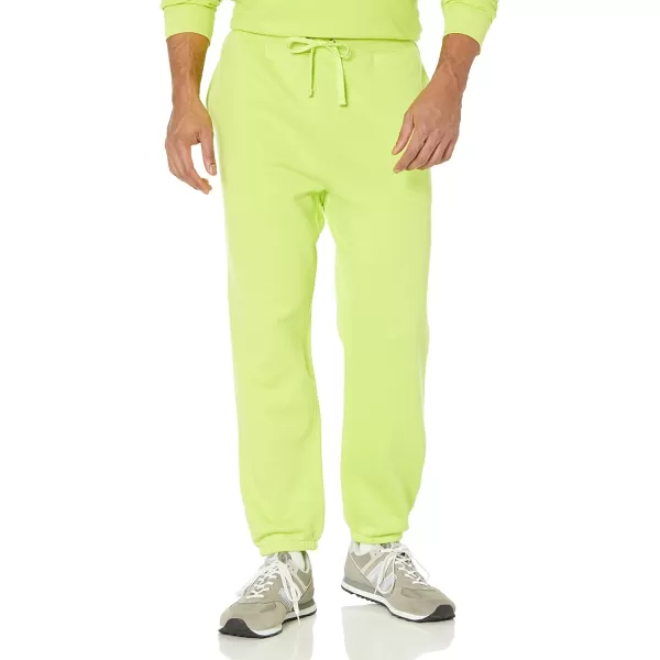 Amazon Essentials Mens RelaxedFit ClosedBottom Sweatpants Available in Big amp TallLime Green