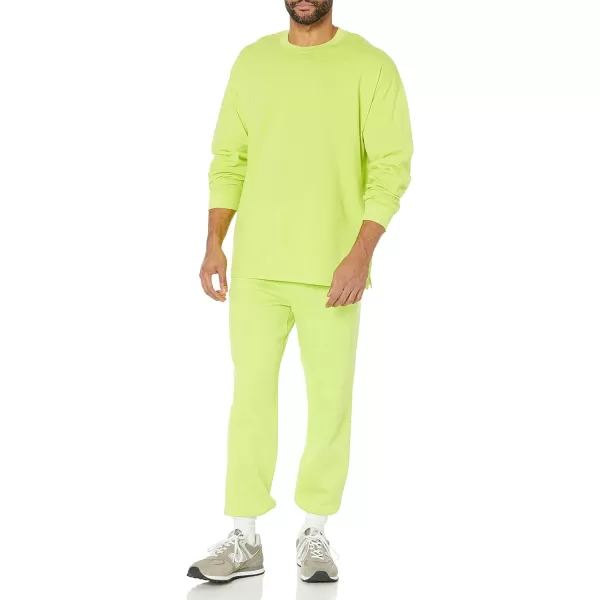 Amazon Essentials Mens RelaxedFit ClosedBottom Sweatpants Available in Big amp TallLime Green