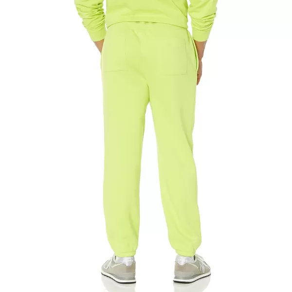 Amazon Essentials Mens RelaxedFit ClosedBottom Sweatpants Available in Big amp TallLime Green