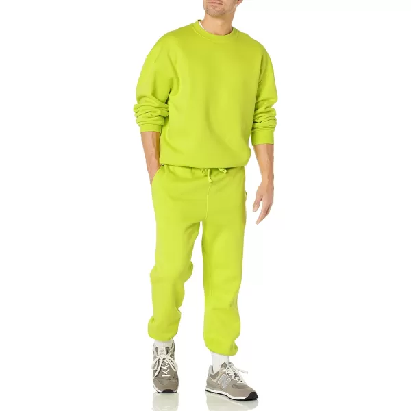 Amazon Essentials Mens RelaxedFit ClosedBottom Sweatpants Available in Big amp TallLime Green