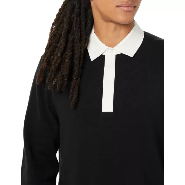 Amazon Essentials Mens Rugby SweaterBlack