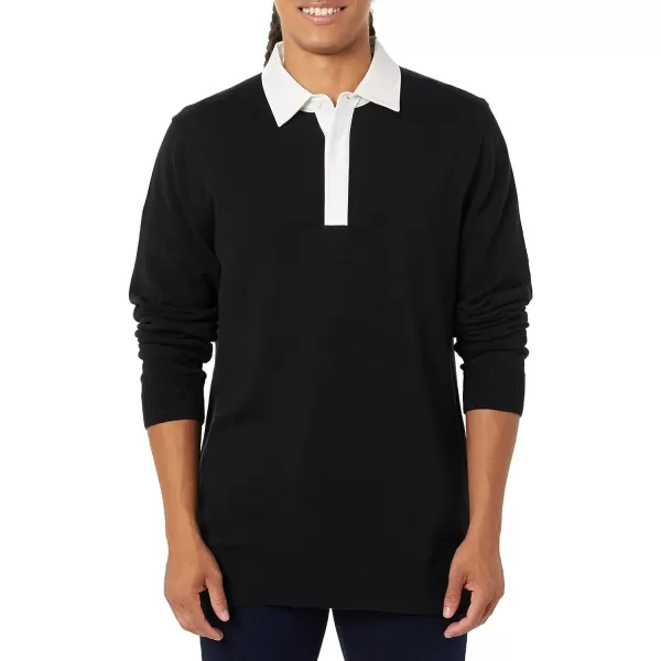 Amazon Essentials Mens Rugby SweaterBlack