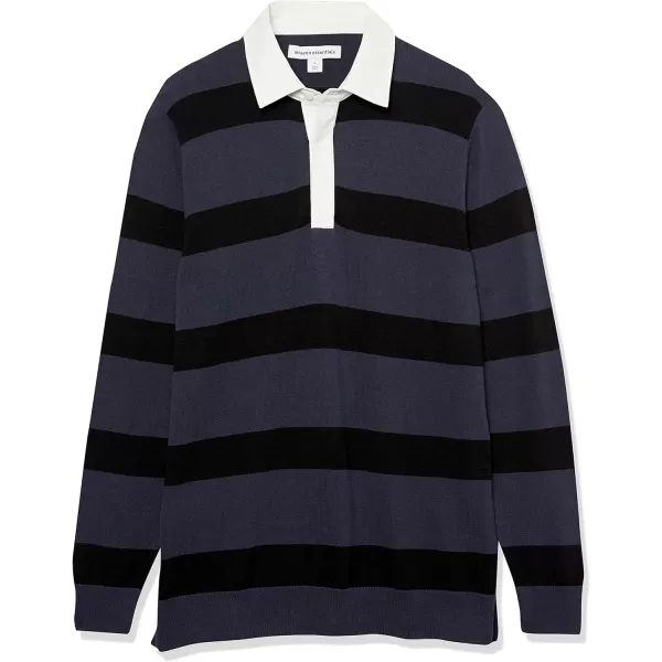 Amazon Essentials Mens Rugby SweaterDark Navy Stripe