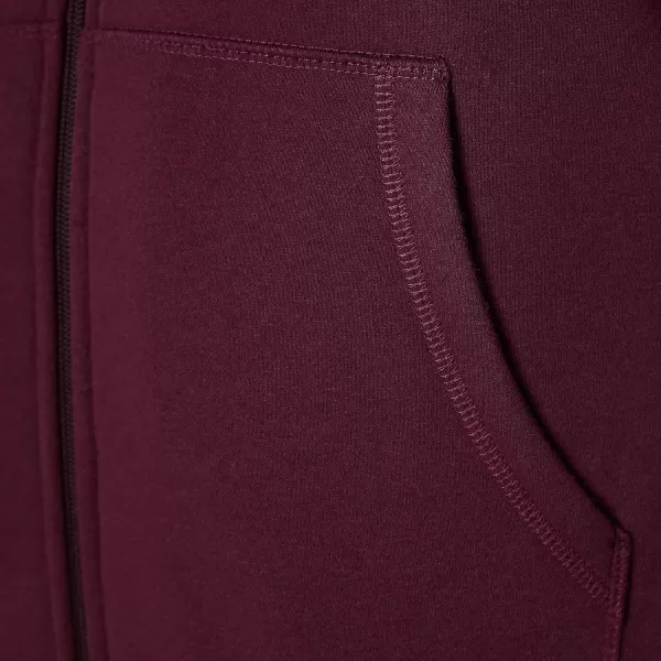 Amazon Essentials Mens SherpaLined FullZip Hooded Fleece SweatshirtBurgundy