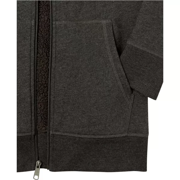 Amazon Essentials Mens SherpaLined FullZip Hooded Fleece SweatshirtCharcoal Heather