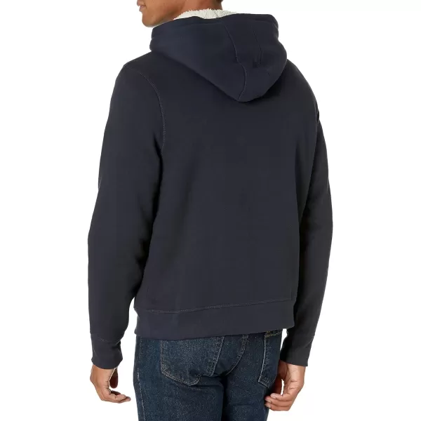 Amazon Essentials Mens SherpaLined FullZip Hooded Fleece SweatshirtNavy