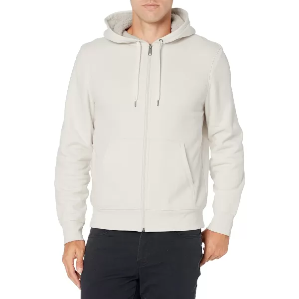 Amazon Essentials Mens SherpaLined FullZip Hooded Fleece SweatshirtOffwhite