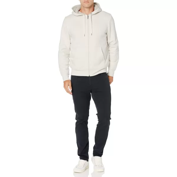 Amazon Essentials Mens SherpaLined FullZip Hooded Fleece SweatshirtOffwhite